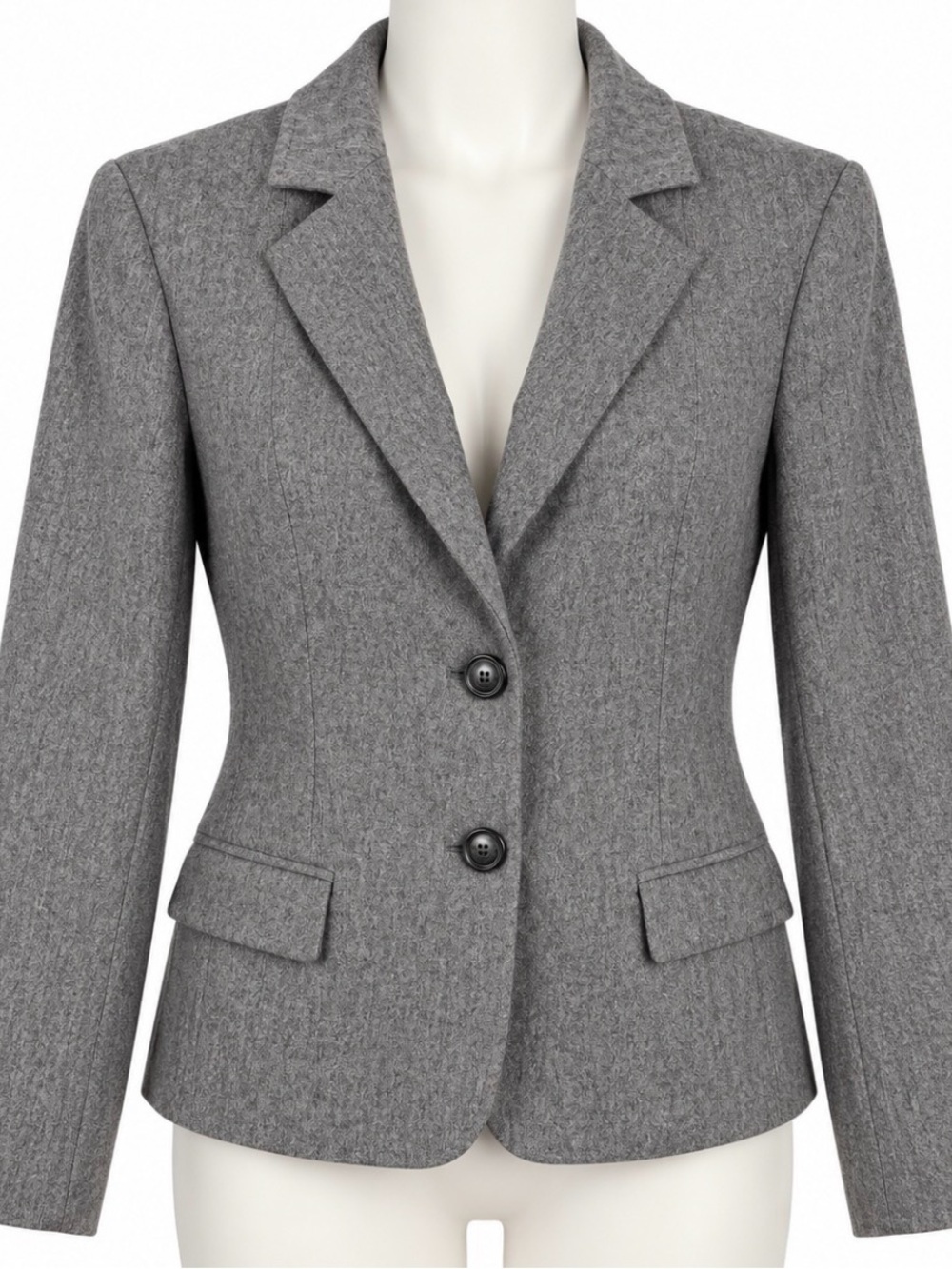 Gianfranco Ferre Grey Tailored Notch-Lapel Blazer